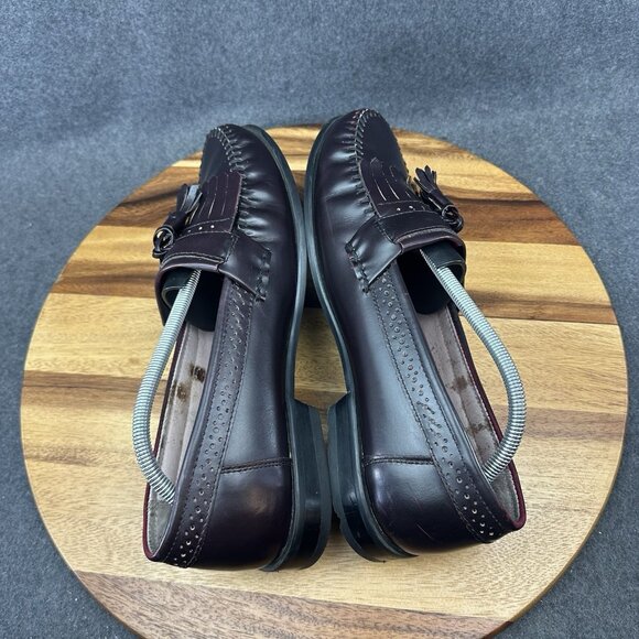 GH Bass & Co Grammer Loafers Dress Shoes Mens Size 12W Wide Burgundy Leather - Picture 7 of 10